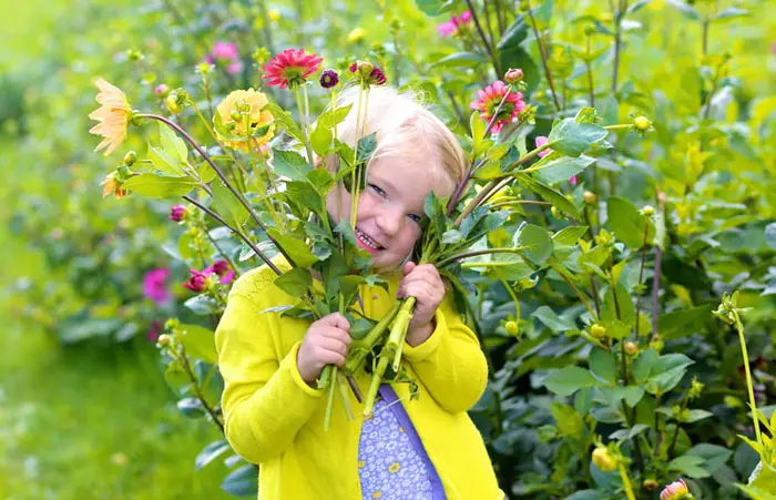 Young Girl with Flowers